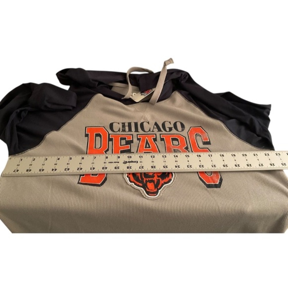 CSA Chicago Bears NFL Mens XL Waffle Knit Raglan Thermal Hoodie Grey Navy New - Picture 11 of 13